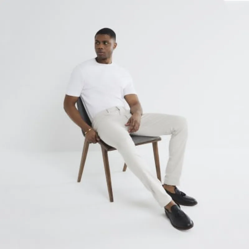 Beige 5 Pocket Trousers sold by River Island