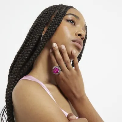 Pink Gem Cocktail Ring sold by River Island