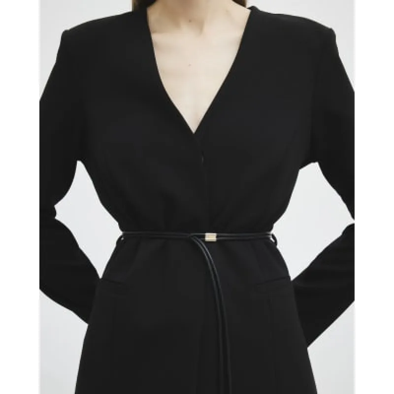 Black Long Sleeve Belted Blazer sold by River Island