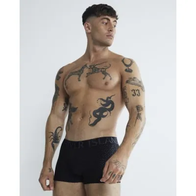 Black 4 Pack Metallic Trunks sold by River Island