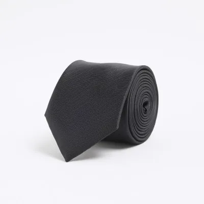 Black Herringbone Tie sold by River Island