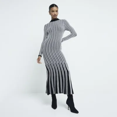 White stripe knitted Bodycon Maxi Dress sold by River Island