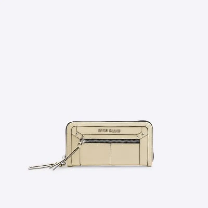 Yellow Faux Leather Bashed Zipped Purse sold by River Island