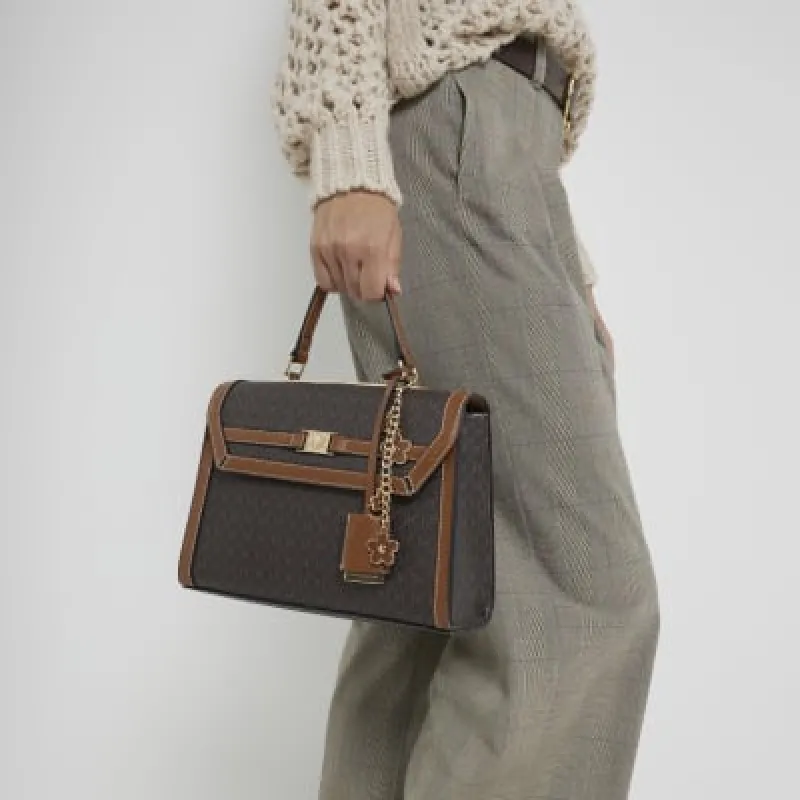 Brown Cross Body Top Handle Bag and Purse Set sold by River Island