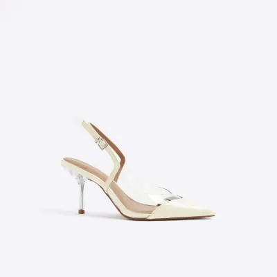 Yellow Perspex Sling Back Court Heels sold by River Island