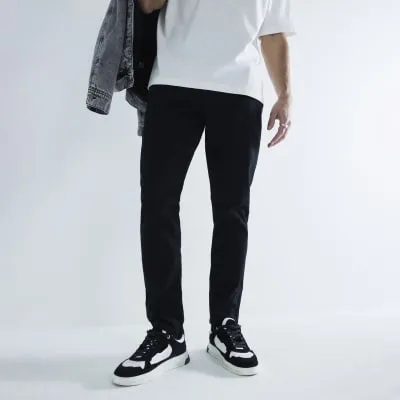 Black Denim Tapered Jeans sold by River Island