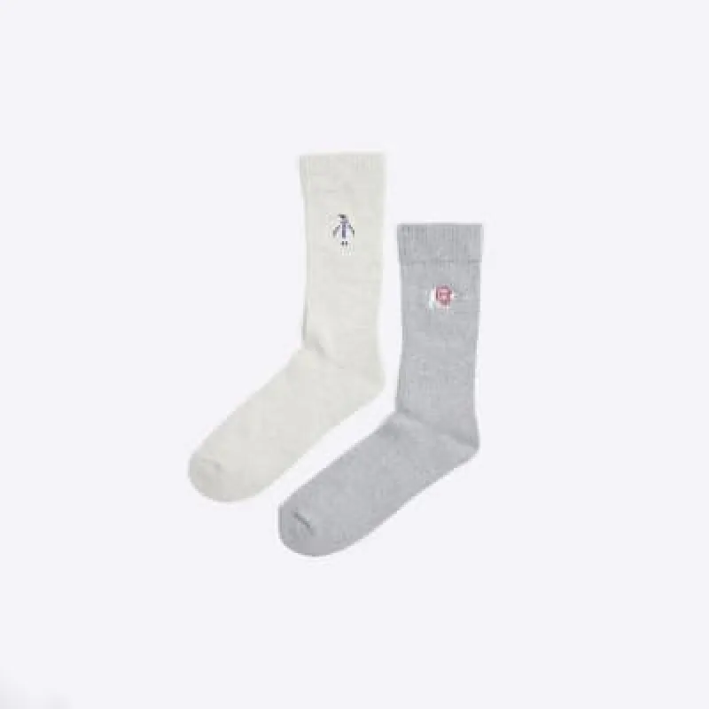 Beige 2 Pack Penguin Christmas Socks Set sold by River Island