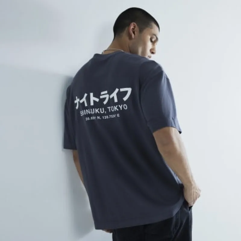 Black Washed Shinjuki T-Shirt made by River Island