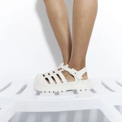 White Chunky Strapped Sandal sold by River Island