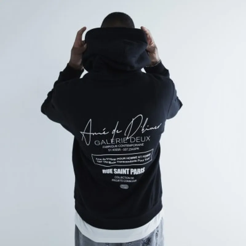 Black Long Sleeve Gallerie Deux Hoodie made by River Island