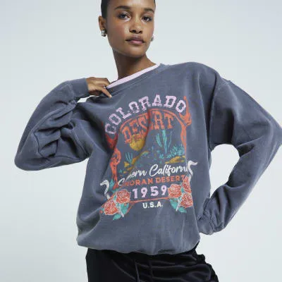 Grey Colorado graphic Sweatshirt sold by River Island