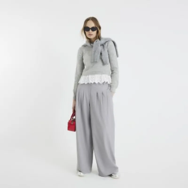 Grey Frill Jumper sold by River Island