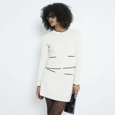 Cream Knitted Mini Skirt sold by River Island