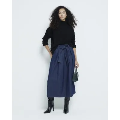 Blue Denim Maxi Skirt sold by River Island