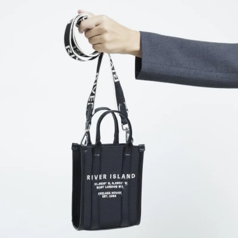 Black Mini Debossed Cross Body Bag sold by River Island