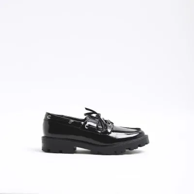 Black Patent Boat Shoes sold by River Island