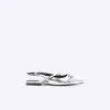 Silver Sling Back flat Buckle Ballet Flats sold by River Island