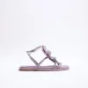 Purple Flower Embellished Flat Sandals sold by River Island