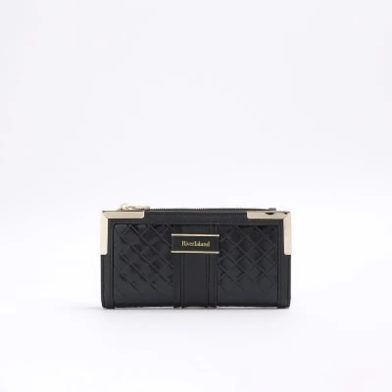 Black embossed weave purse sold by River Island