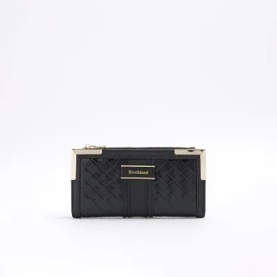 Black embossed weave purse sold by River Island