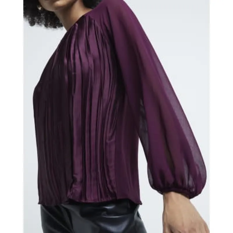 Red Crinkled Long Sleeved Top sold by River Island