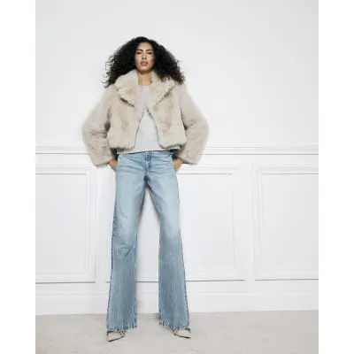 Blue Relaxed Straight Fit Jeans sold by River Island