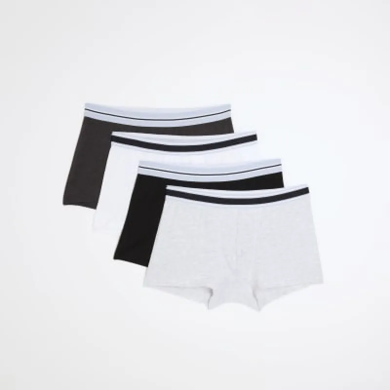 4 Pack grey blue cotton stretch trunks sold by River Island