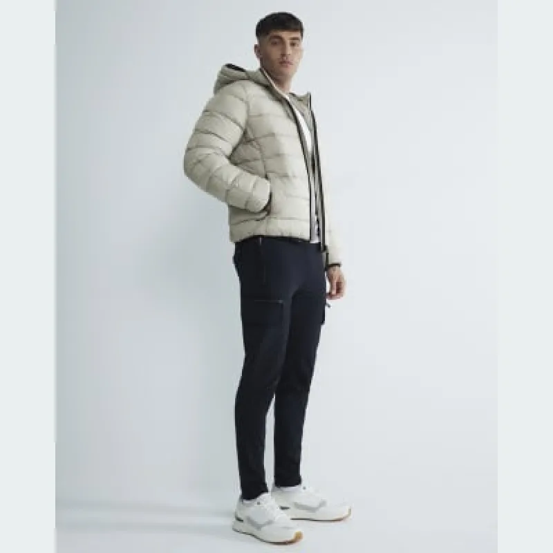 Stone Quilted Hooded Puffer Coat sold by River Island