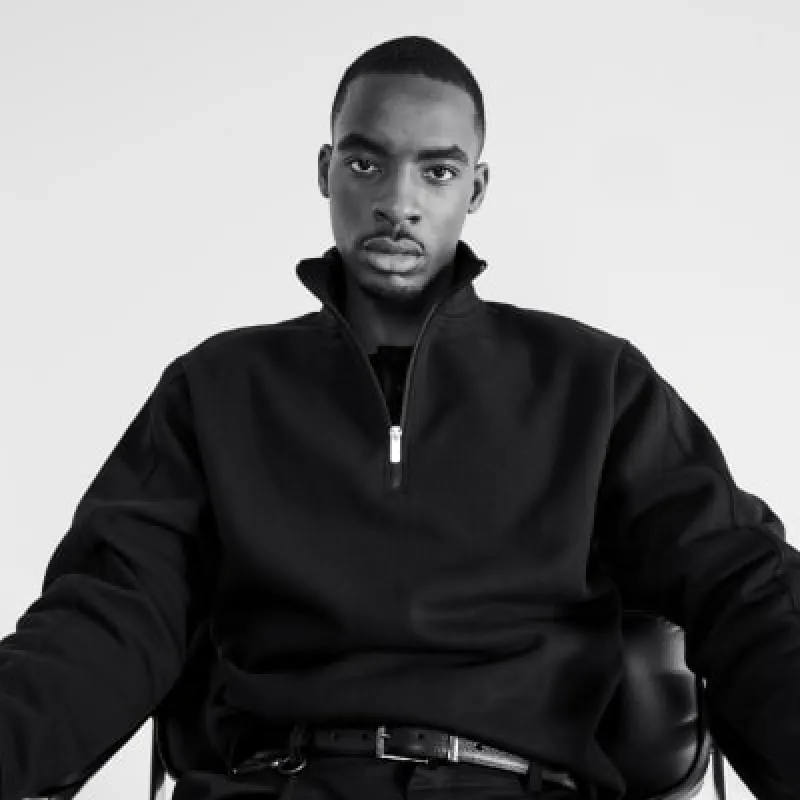 Black Long Sleeve Funnel Sweatshirt sold by River Island