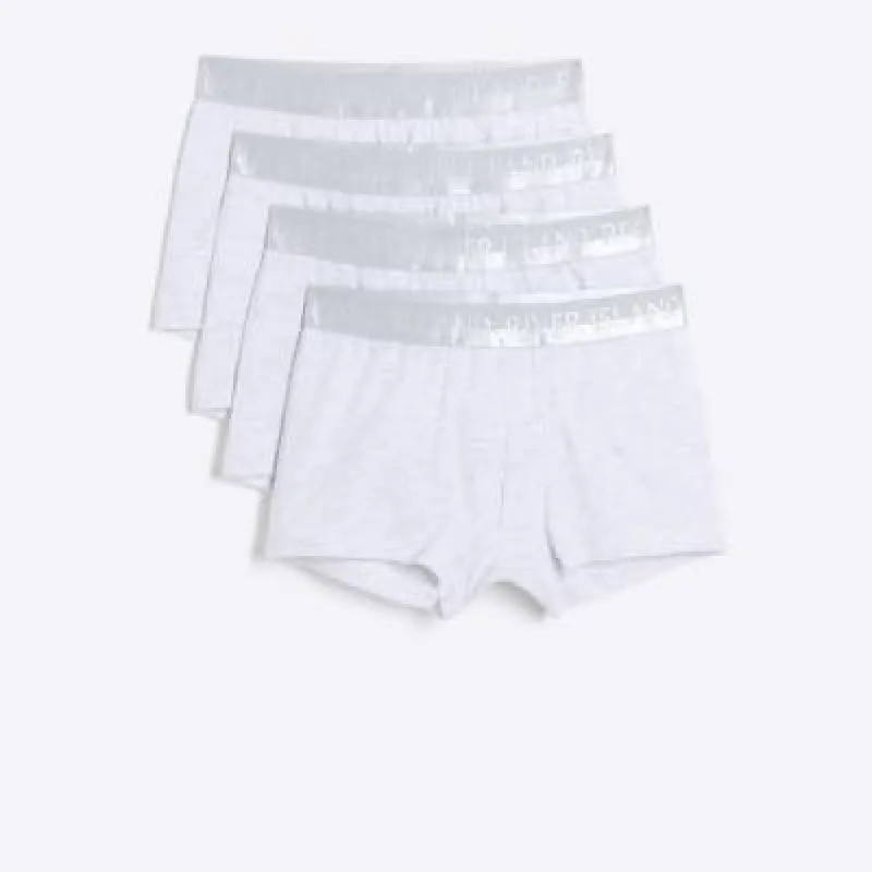 Grey 4 Pack Regular Fit RI Trunks sold by River Island