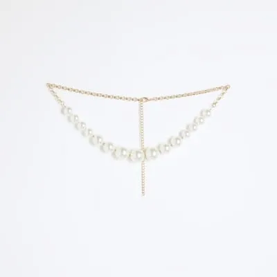 White Pearl Chain Belt sold by River Island