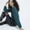 Green Long Sleeved Plisse Wrap Top sold by River Island