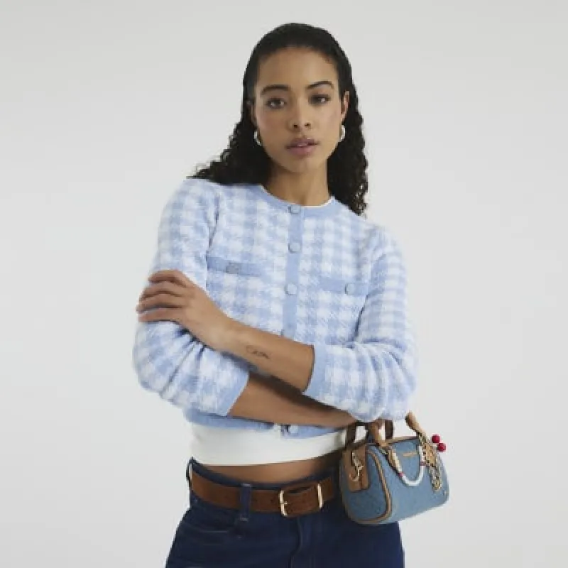 Blue Gingham Cardigan sold by River Island