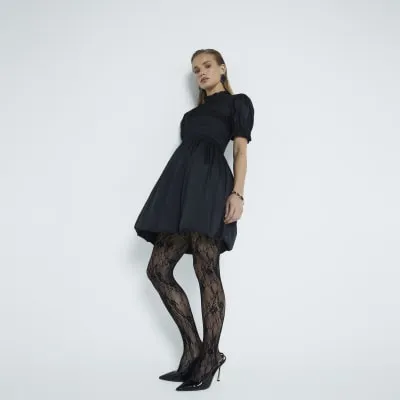 Black Taffeta Bubble Hem Mini Dress sold by River Island