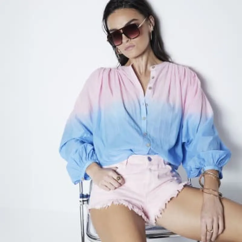 Multi Colour Dye Long Sleeve Blouse sold by River Island