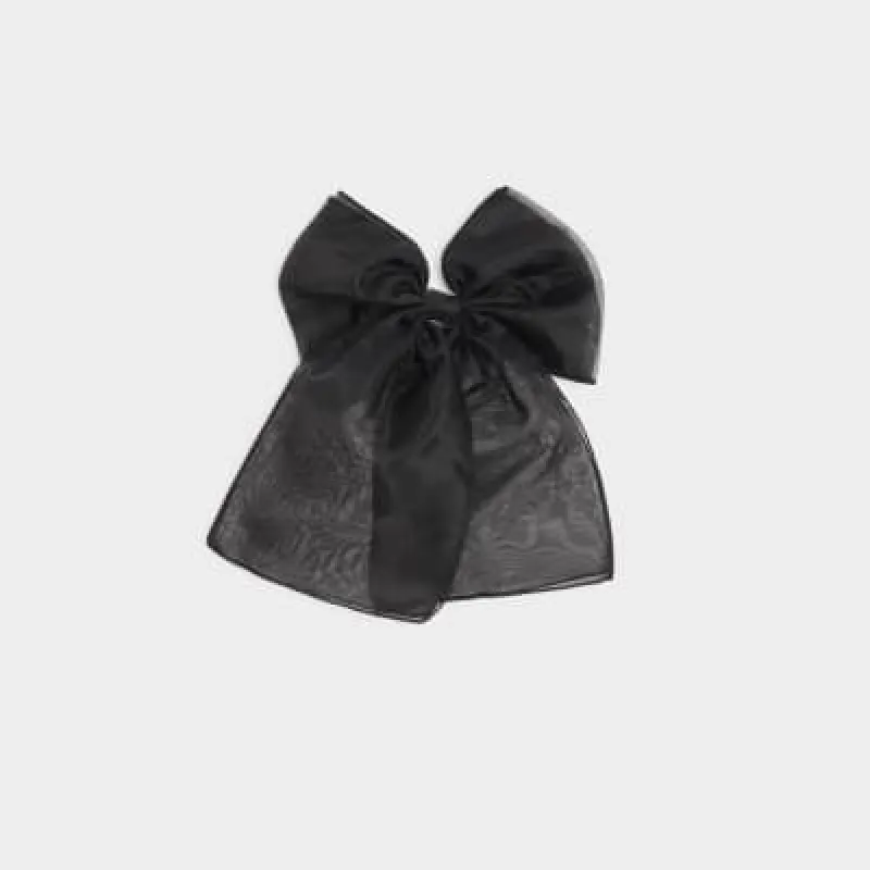 Black Organza Bow Hair Clip sold by River Island