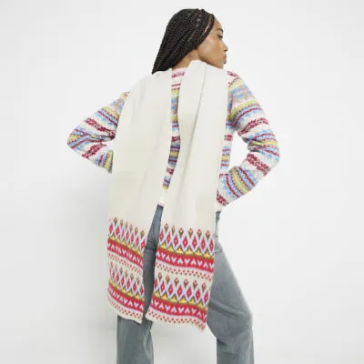 Cream Fair Isle Scarf sold by River Island