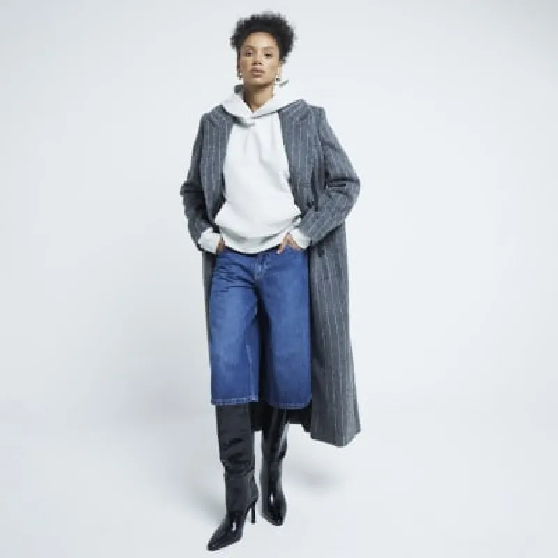 Blue Denim Longline Jorts sold by River Island