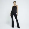 Black Feather Trim Cami Top sold by River Island