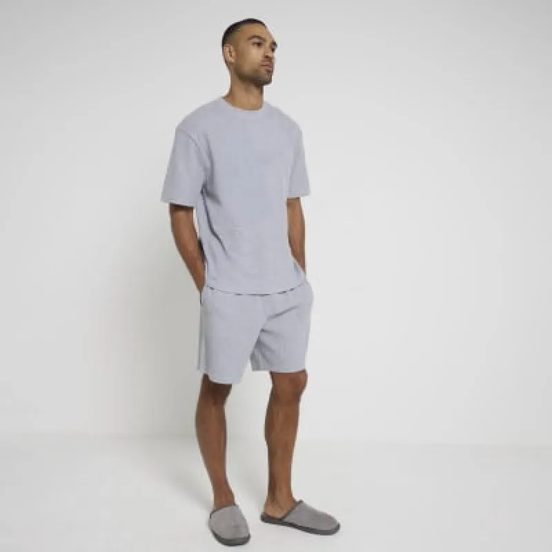 Grey Marl Waffle Pyjama Short Set sold by River Island
