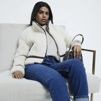 Petite Blue High Rise Sculpted Mom Jeans sold by River Island