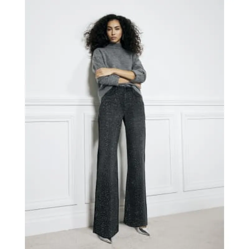 Black Diamante Relaxed Straight Jeans sold by River Island