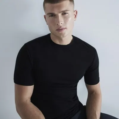 Black 3 Pack Muscle Fit Short Sleeve T-Shirt sold by River Island