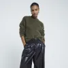 Khaki Oversized  Premium Hairy Jumper sold by River Island