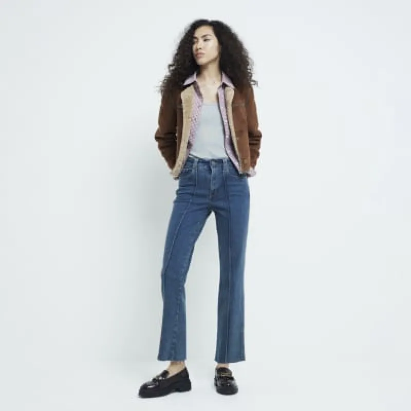 Blue Denim Ankle Grazer Slim Fit Jeans sold by River Island