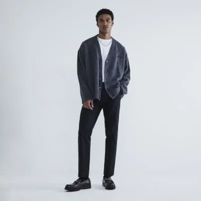 Black Skinny Fit Chino Trousers sold by River Island