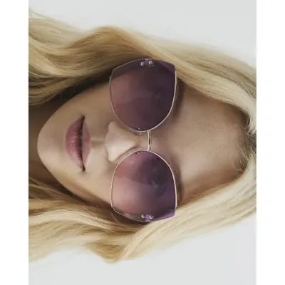 Silver Butterfly Rimless Sunglasses sold by River Island