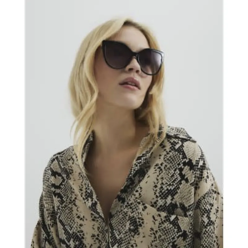 Black Cat Eye Gold Arm Sunglasses sold by River Island