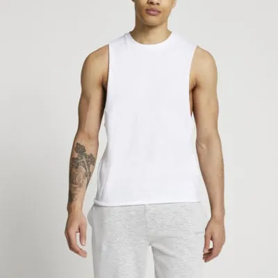 White regular fit vest sold by River Island