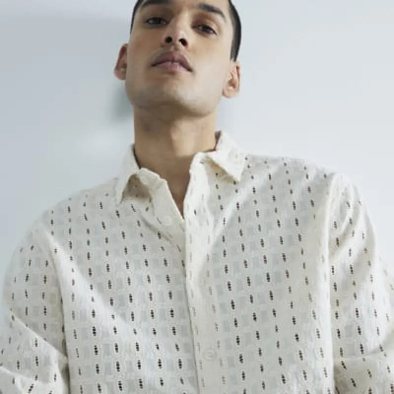 Ecru Long Sleeve Broderie Shirt sold by River Island